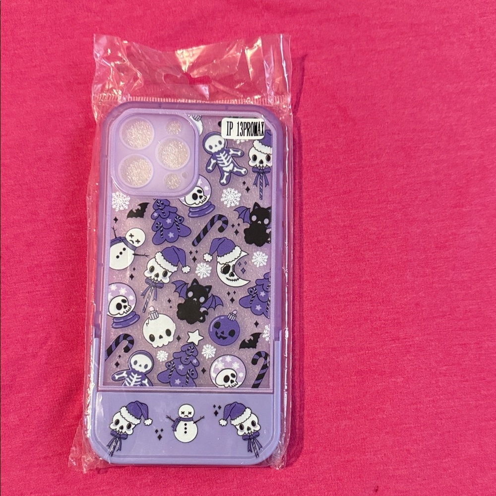 Purple Skull Pattern Phone Case